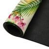 Vuiopuf Leaves and Flowers Print Crystal Velvet Floor Mat Soft Plush Cushion for Shower Sink Kitchen, Prevents Tripping view 4