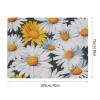 Vuiopuf Daisy Print Crystal Velvet Floor Mat Soft Plush Cushion for Shower Sink Kitchen, Prevents Tripping view 2