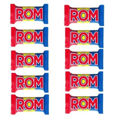 Romanian Sweet Snacks Variety Pack| ROM Chocolate, Fagaras, Biscuit Salami, Biscuit Salami, Batonul Copilariei, Eugenia (10, Chocolate, Rom(30g/each))
