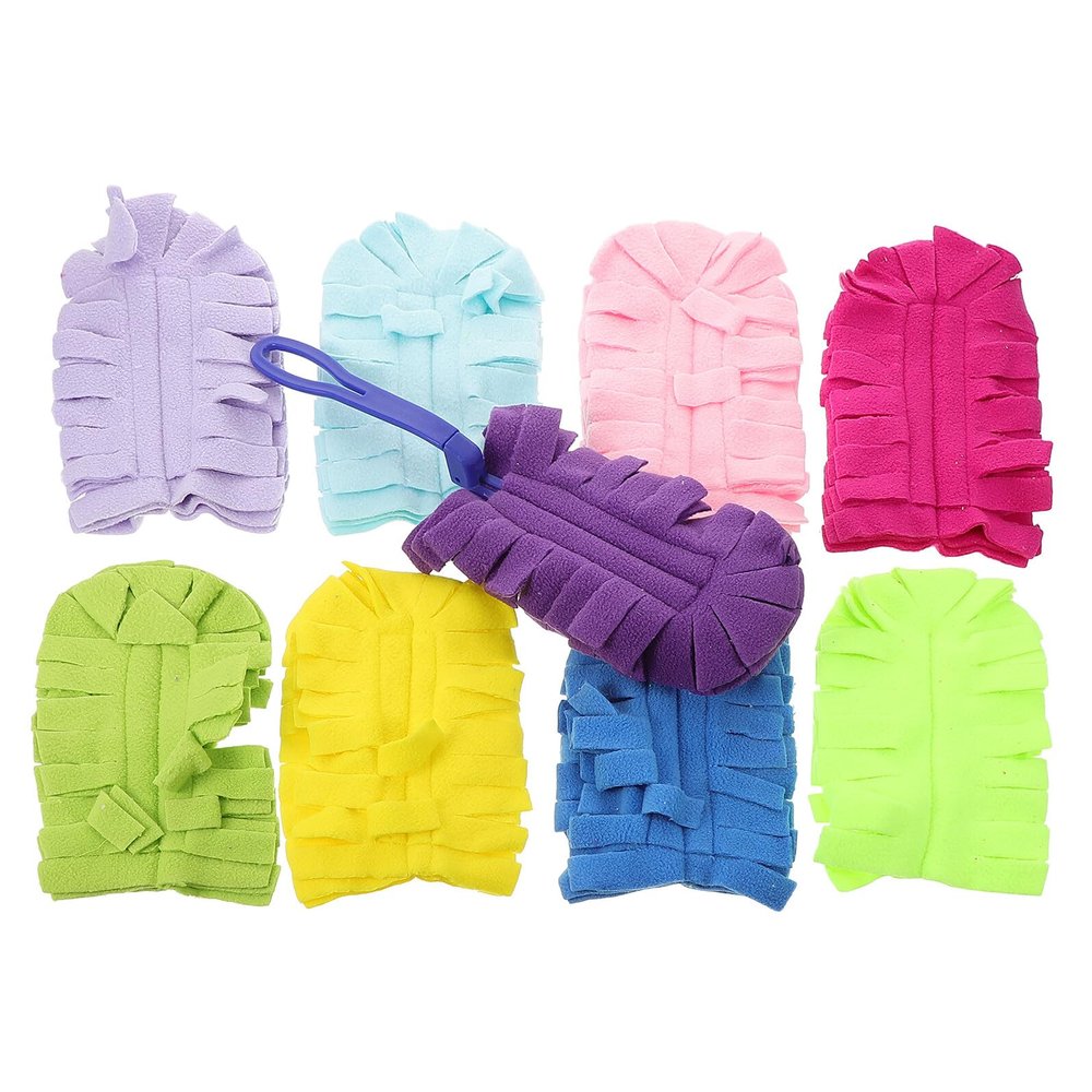 STOBAZA Reusable Duster Refills Set 10pcs Microfiber Dust Mop Covers Washable Dry and Wet Cleaning Pads Replacement Heads for Household Dusting and Surface Care