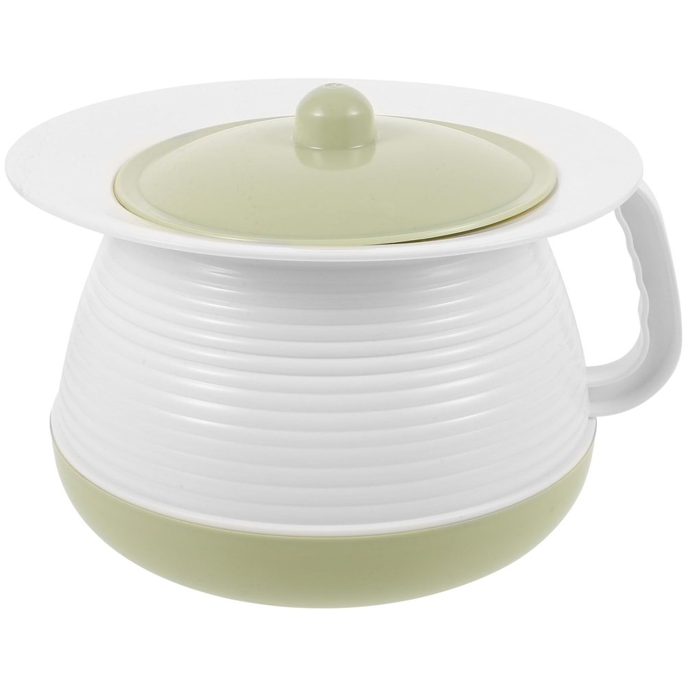 SEWOART Portable Bedroom Urinal Pot with Lid, Thickened Plastic Covered Urinary Basin for Adults, Household Bedpan Night Pot for Disabled and Bedridden Use