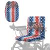 Vanideaoty USA Stars Electric Wheelchair Seat Cover Elderly Wheelchair Seat Protector Accessories Comfortable Mobility Scooter Seat Cover Adjustable with Buckle view 1