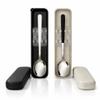 CAFECITO Espumita Ritual Set with Spoon Cases Cuban Coffee Preparation Kit with 6 oz Stainless Steel Crema Pitcher & 2 Espresso Whisking Spoons (Black & White) with Portable Storage Cases view 2