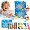 Natural Bath Bombs for Kids, Bath Bomb with Surprise Inside, 12-Pack Surprise Bath Bombs for Kids, Ocean Theme Bathes Fizzies Natural Sea Salt Color Changing Spa Bathing Balls (B 2PC) view 1