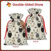 Moxquju Snow Penguin (2) Print Christmas Drawstring Gift Bags, Reusable Candy Treat Bags For Holiday Birthday Party view 3