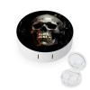 KNASNCHD Eerie Scary Skull Contact Lens Case Portable, Eyeglasses Case with Built-in Mirror, Contact Lens Box with Tweezers And Solution Bottle for Daily Outdoor (Round) view 1