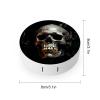 KNASNCHD Eerie Scary Skull Contact Lens Case Portable, Eyeglasses Case with Built-in Mirror, Contact Lens Box with Tweezers And Solution Bottle for Daily Outdoor (Round) view 2