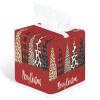 YCCZCPRL Merry Christmas Tissue Box Cover Facial Paper Organizer Dispenser with Bottom Belt for Bathroom, Kitchen, Night Stands, Home, Car, Rustic Xmas Tree view 1