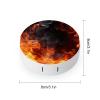 KNASNCHD Fire Flame Smoke Contact Lens Case Portable, Eyeglasses Case with Built-in Mirror, Contact Lens Box with Tweezers And Solution Bottle for Daily Outdoor (Round) view 2