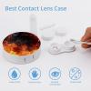 KNASNCHD Fire Flame Smoke Contact Lens Case Portable, Eyeglasses Case with Built-in Mirror, Contact Lens Box with Tweezers And Solution Bottle for Daily Outdoor (Round) view 3