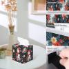 YCCZCPRL Xmas Snowman Tissue Box Cover Facial Paper Organizer Dispenser with Bottom Belt for Bathroom, Kitchen, Night Stands, Home, Car, Holly Flower view 4