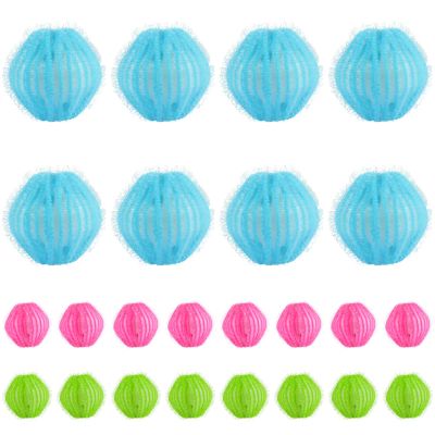 Kronabelle Laundry Balls 24 Pcs, 1.4 in Pet Hair Remover for Washer, Reusable Multicolor Microfiber Lint Catcher for Clothes, Safe Washing Machine Cleaner, Cat Hair Removal