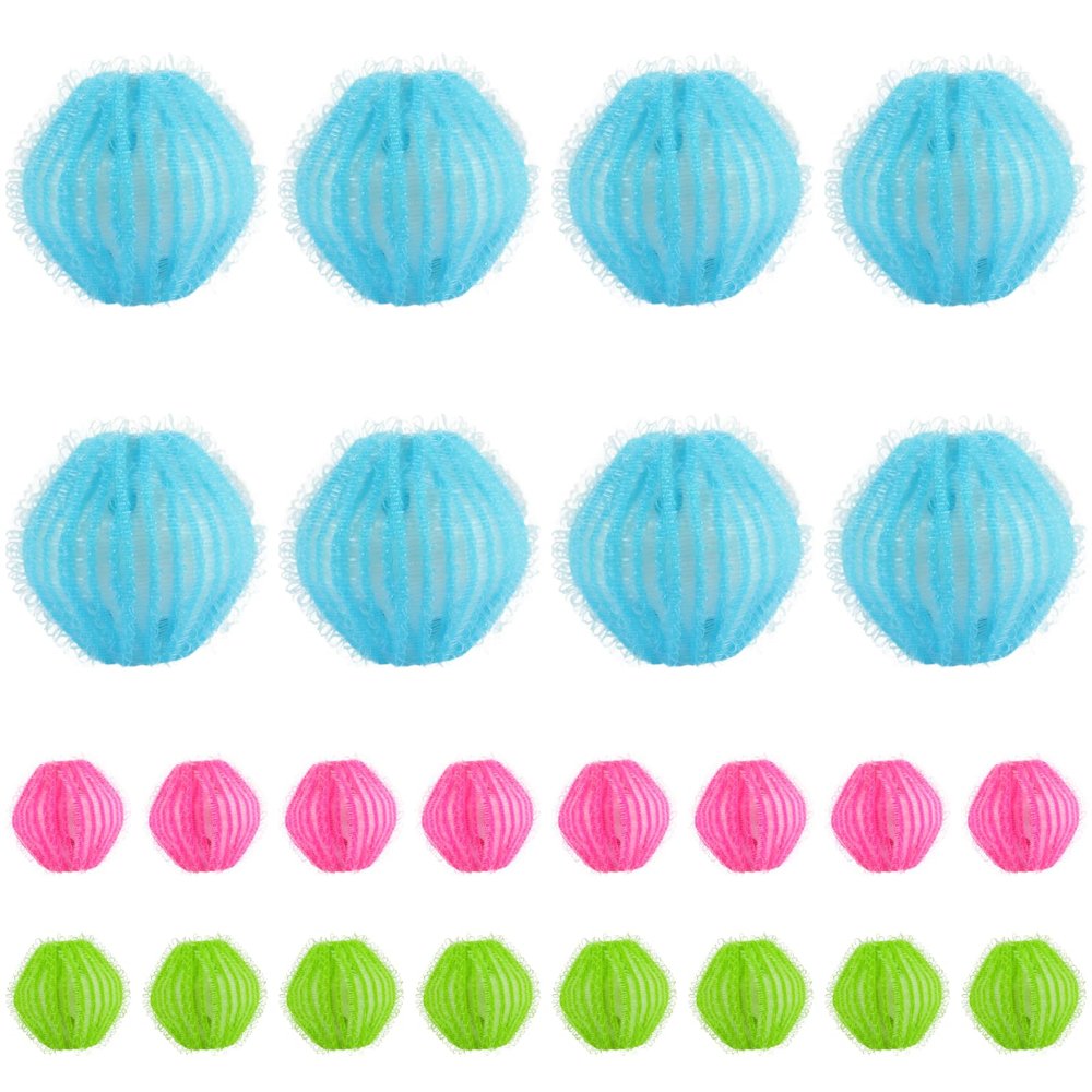 Kronabelle Laundry Balls 24 Pcs, 1.4 in Pet Hair Remover for Washer, Reusable Multicolor Microfiber Lint Catcher for Clothes, Safe Washing Machine Cleaner, Cat Hair Removal