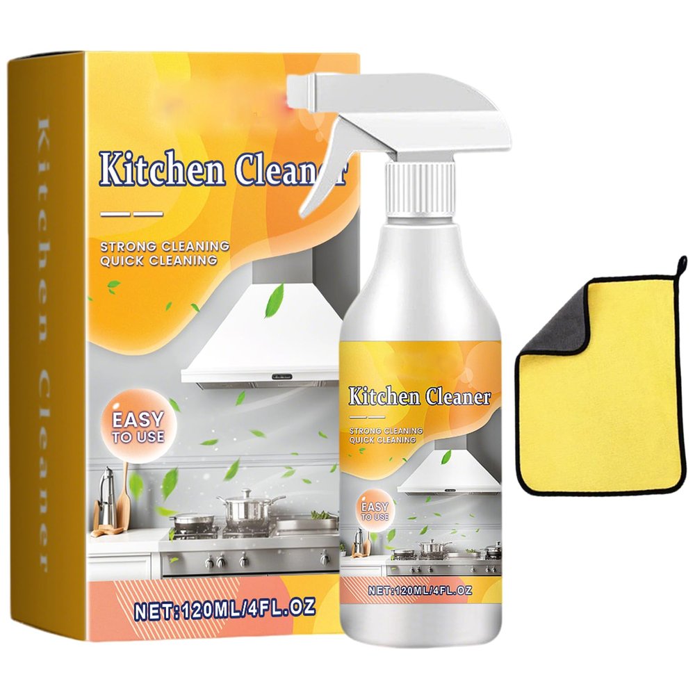 Effective Kitchen Degreaser Cleaner Spray, Powerful Oven & Grill Cleaner Spray, All-Purpose Kitchen Cleaner Spray, Fast-Acting Heavy-Duty Grill Degreaser Spray, for Countertops,stovetop (1PCS)