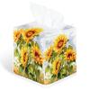 YCCZCPRL Sunflower Floral Tissue Box Cover Facial Paper Organizer Dispenser with Bottom Belt for Bathroom, Kitchen, Night Stands, Home, Car, Farmhouse Flower view 1