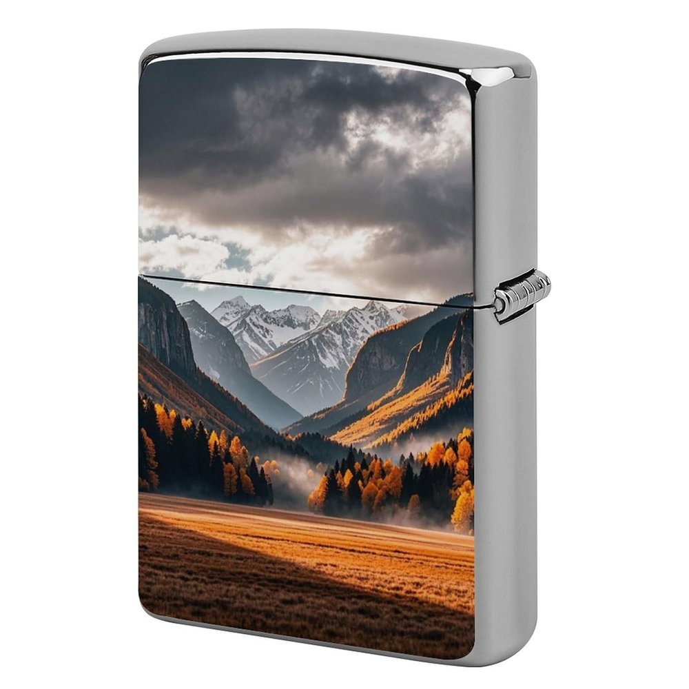 Autumn Rainy in The Valley Lighter Case for Men, Flip-Top Metal Lighter Cover Holder Box for Outdoor, Shockproof Protective Lighters, Personalized Lighters Housing Shell for Gift