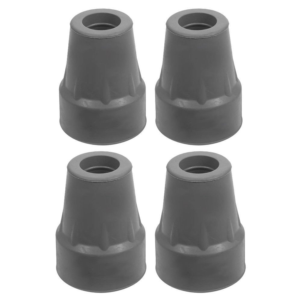 VICASKY 4pcs 19mm Rubber Crutch Tips for Canes Heavy Duty Anti-Slip Walking Stick End Caps Replacement Pads Sturdy Grey Cane Accessories for Mobility Aid