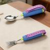 Chewtoyo Weighted Adaptive Utensil Set, Stabilizing Spoon and Fork with Adjustable Silicone Wrist Strap, Extended Non-Slip Handle, Stainless Steel for Hand Instability, Elderly view 4