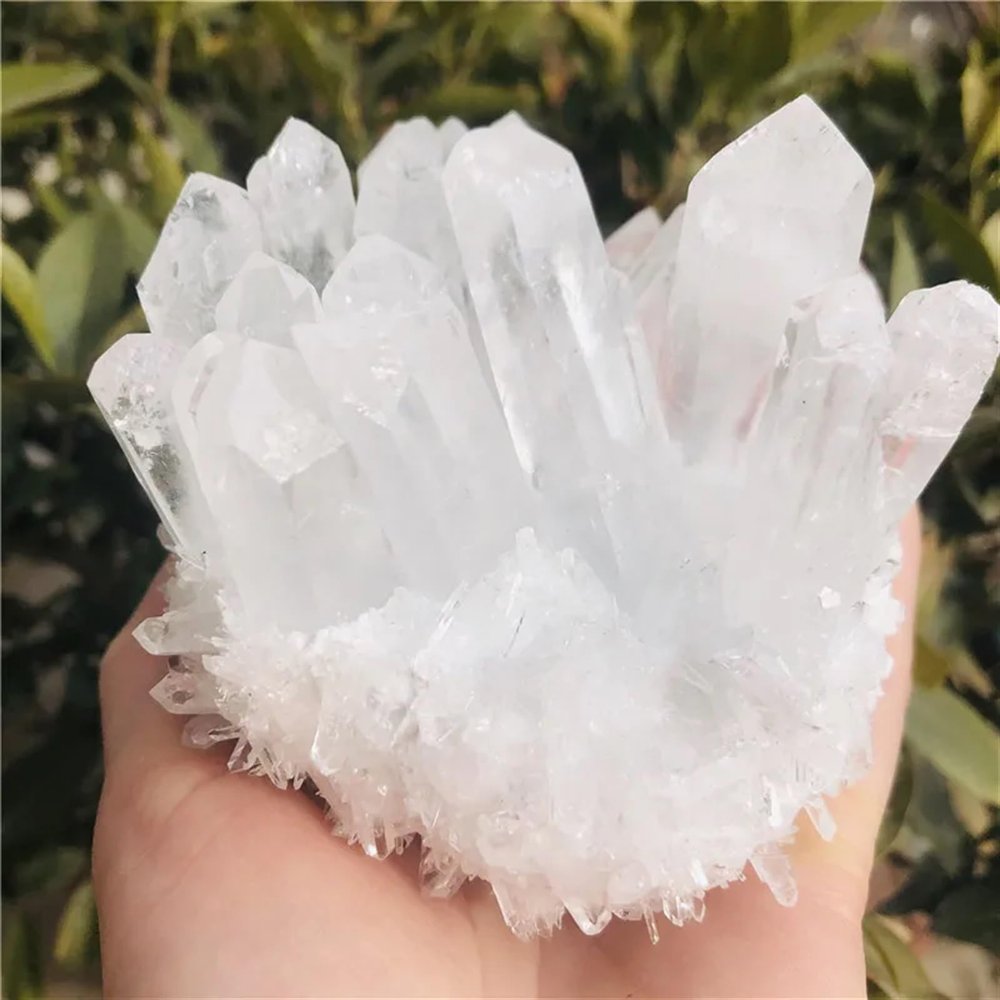 Stone Transparent White Quartz Crystal Cluster Gift(500-600g)
