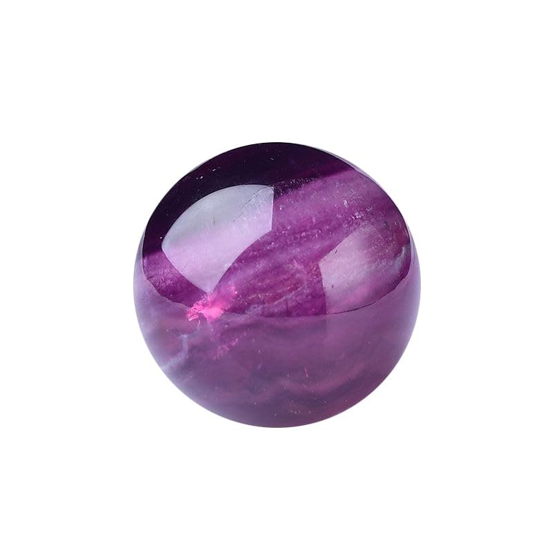RCEOUCTMK Raw Crystal Purple Fluorite Quartz Ball,30mm