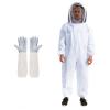 Chewtoyo Beekeeping Suit, L Size White Protective Gear for Men, Full Body Coverage, Features Ventilated Goat Skin Gloves for Beekeepers view 1