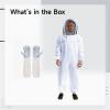 Chewtoyo Beekeeping Suit, L Size White Protective Gear for Men, Full Body Coverage, Features Ventilated Goat Skin Gloves for Beekeepers view 3