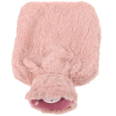 Artibetter Plush Cover PVC Hot Water Bottle 1000ml Small Hand Warmer Water Filled Heating Bag for Winter Relief and Comfortable Heat Treatment