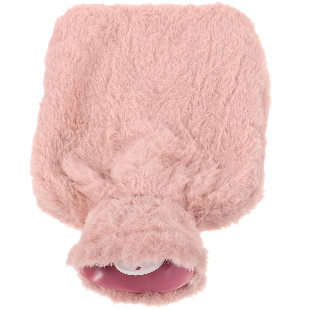 Artibetter Plush Cover PVC Hot Water Bottle 1000ml Small Hand Warmer Water Filled Heating Bag for Winter Relief and Comfortable Heat Treatment