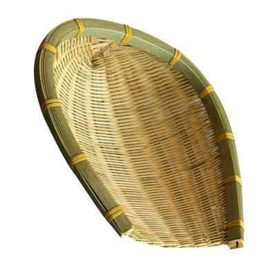 JECOMPRIS Handmade Dustpan and Woven Basket, Multipurpose Kitchen Vegetable Holder, Natural Material for Washing, Draining, and Storage