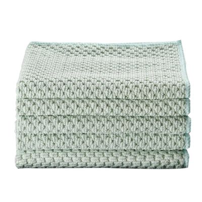 Synvexor 5pcs Kitchen Dishcloths Practical Dish Towels Household Cleaning Cloths (Green) 11.79x11.79x0.08in