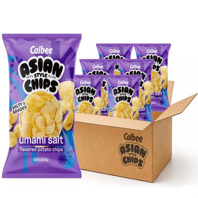 Calbee Asian-Style Chips (Umami Salt, 6 oz.) | Pack of 6 | Delicious Potato Chips Inspired by the Bold and Authentic Cuisines of Asia