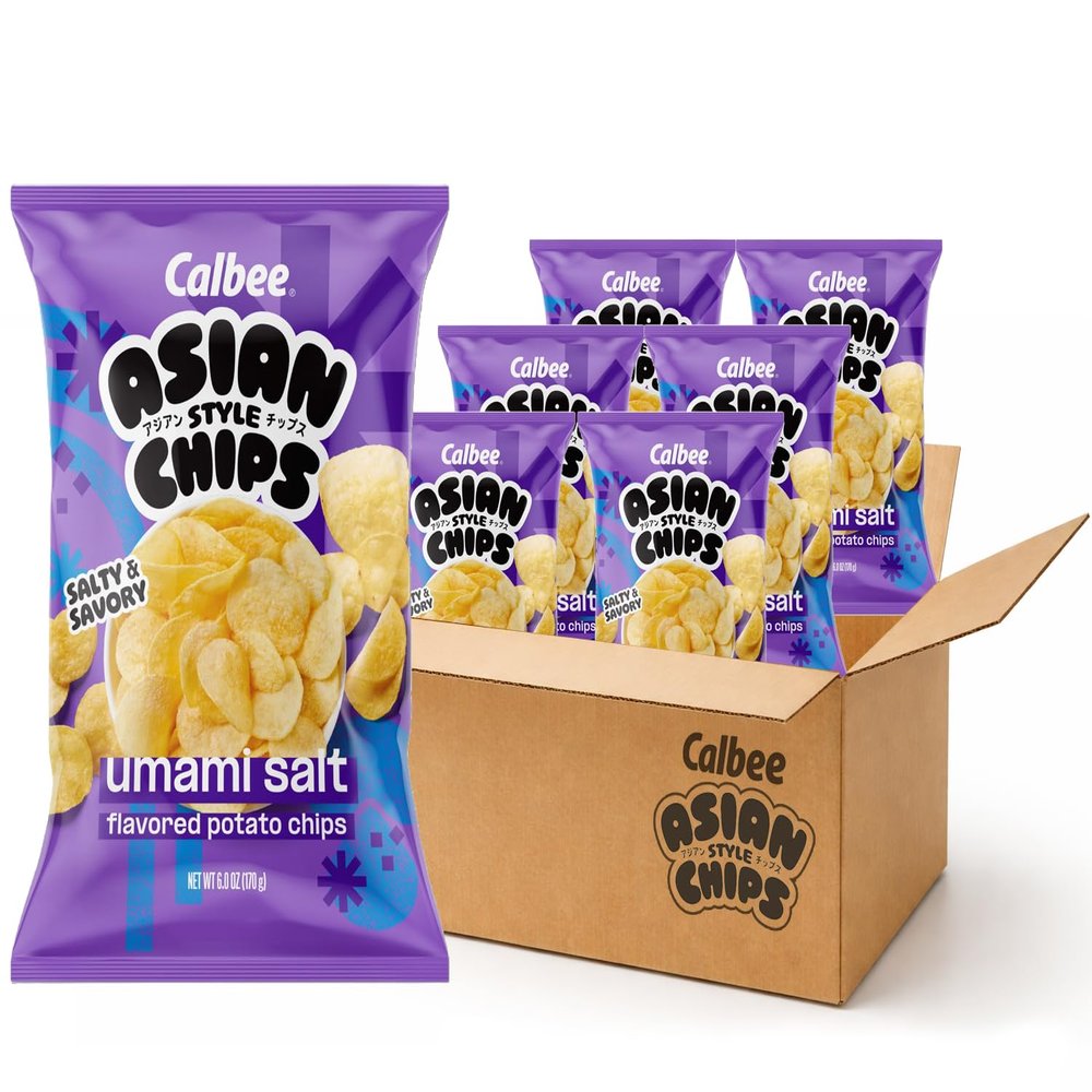 Calbee Asian-Style Chips (Umami Salt, 6 oz.) | Pack of 6 | Delicious Potato Chips Inspired by the Bold and Authentic Cuisines of Asia