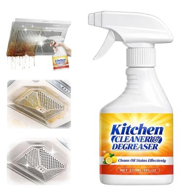237ml Foam Cleaner Heavy Duty Degreaser Spray, Grease Cleaner Heavy Duty for Kitchen, Multipurpose Kitchen Degreaser Cleaner for Glass Cooktop, Gas Stove Top Cleaner, Air Fryer, BBQ Grill (2 Pack)