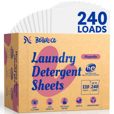 BellaLuce Laundry Detergent Sheets, Magnolia Scent, 240 Loads