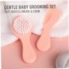 Baby Hair Brush Set Gentle Baby Comb Brush Set ideal for Newborns Infants Soft Bristles ideal for Cradles Cap Daily Care view 2