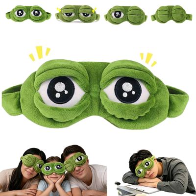 3D Funny Frog Sleep Mask, Funny Cute Animal Eye Mask for Sleeping, Soft Comfortable Eye Mask for Kids & Adults, Blackout Sleeping Mask for Travel, Nap, Night Sleep (Green*1Pc)