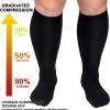 3 Pairs Plus Size Compression Socks for Women and Men Wide Calf Extra Knee High Support for Circulation (02,4x_l) view 3
