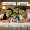 3D Frog Sleep Mask, Funny Cute Frog Eye Mask Plush Blindfold Travel Sleep Masks Super Soft Block Out Light Blindfold with Adjustable Eyelids for All Groups of People (4 Pcs) view 2