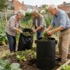 BLULILY Large Black Compost Bag for Organic Waste Featuring Double Seal Top and Viewing Areas Built from Sturdy Felt Fabric view 2