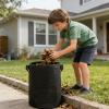 BLULILY Large Black Compost Bag for Organic Waste Featuring Double Seal Top and Viewing Areas Built from Sturdy Felt Fabric view 4