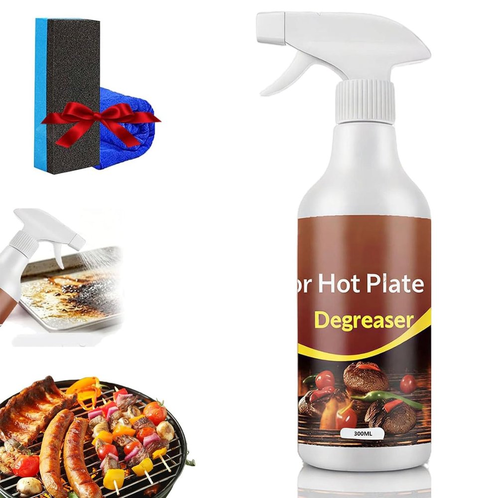 300ml Powerful Grease Remover for Griddles, Fast-Acting, Heavy-Duty Grill Grate Degreaser Spray, Ideal for Cleaning Kitchen Grills and Ovens (1PCS)