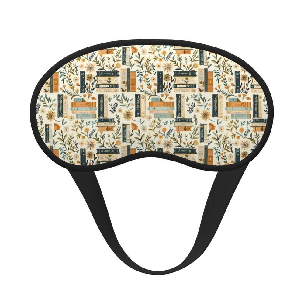 Moxquju Book Lover (1) Print Blackout Sleep Mask, Elastic Eye Cover for Rest and Travel
