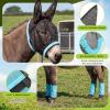 Yeyeplum Mini Donkey Fly Mask with Ears and 4 Set Donkey Fly Boots Mule Leggings, Breathable Stretchy Mule Leg Wraps Mask Boots with Mesh Eye Covers from Insects and Bugs with Adjustable view 3