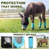 Yeyeplum Mini Donkey Fly Mask with Ears and 4 Set Donkey Fly Boots Mule Leggings, Breathable Stretchy Mule Leg Wraps Mask Boots with Mesh Eye Covers from Insects and Bugs with Adjustable view 4