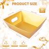AFOROEOA 20 Pack Gold Gift Baskets Empty, 10x8x3.5" Thick Paper Basket with 20 Clear Bags and 20 Gold Bows, Empty Gift Baskets for Christmas Valentine Easter Birthday Anniversary Bulk Wrapping view 2
