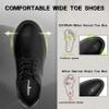 Men's Orthopedic Wide Leather Dress Shoes: Flat Feet Plantar Fasciitis Neuropathy Support, Comfort Business Oxfords for Work & Travel Black Size 10 view 2