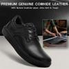 Men's Orthopedic Wide Leather Dress Shoes: Flat Feet Plantar Fasciitis Neuropathy Support, Comfort Business Oxfords for Work & Travel Black Size 10 view 3