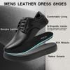Men's Orthopedic Wide Leather Dress Shoes: Flat Feet Plantar Fasciitis Neuropathy Support, Comfort Business Oxfords for Work & Travel Black Size 10 view 4