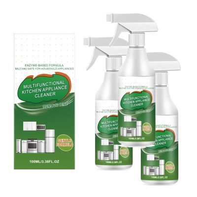 2026 Heavy-Duty Enzyme Foam Kitchen Cleaner Spray, Kitchen Enzyme Cleaner, Multipurpose Oil & Grease Remover for Oven, Stove & Range Hood, No Rinse Fresh Scent (3pcs)
