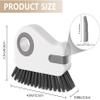 2 in 1 Window Track Cleaning Brush Tools, Hard Bristle Crevice Cleaning Brush, Multifunctional Gap Scrub Brush with Hidden Scraper, Groove Cleaning Brush for Sliding Door Track, Window Sill (Gray) view 2